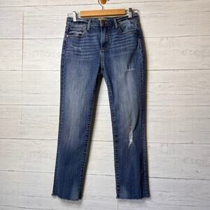 Driftwood Jeans Womens Size W27XL31 Classic Fit Medium Wash Distressed Raw Hem